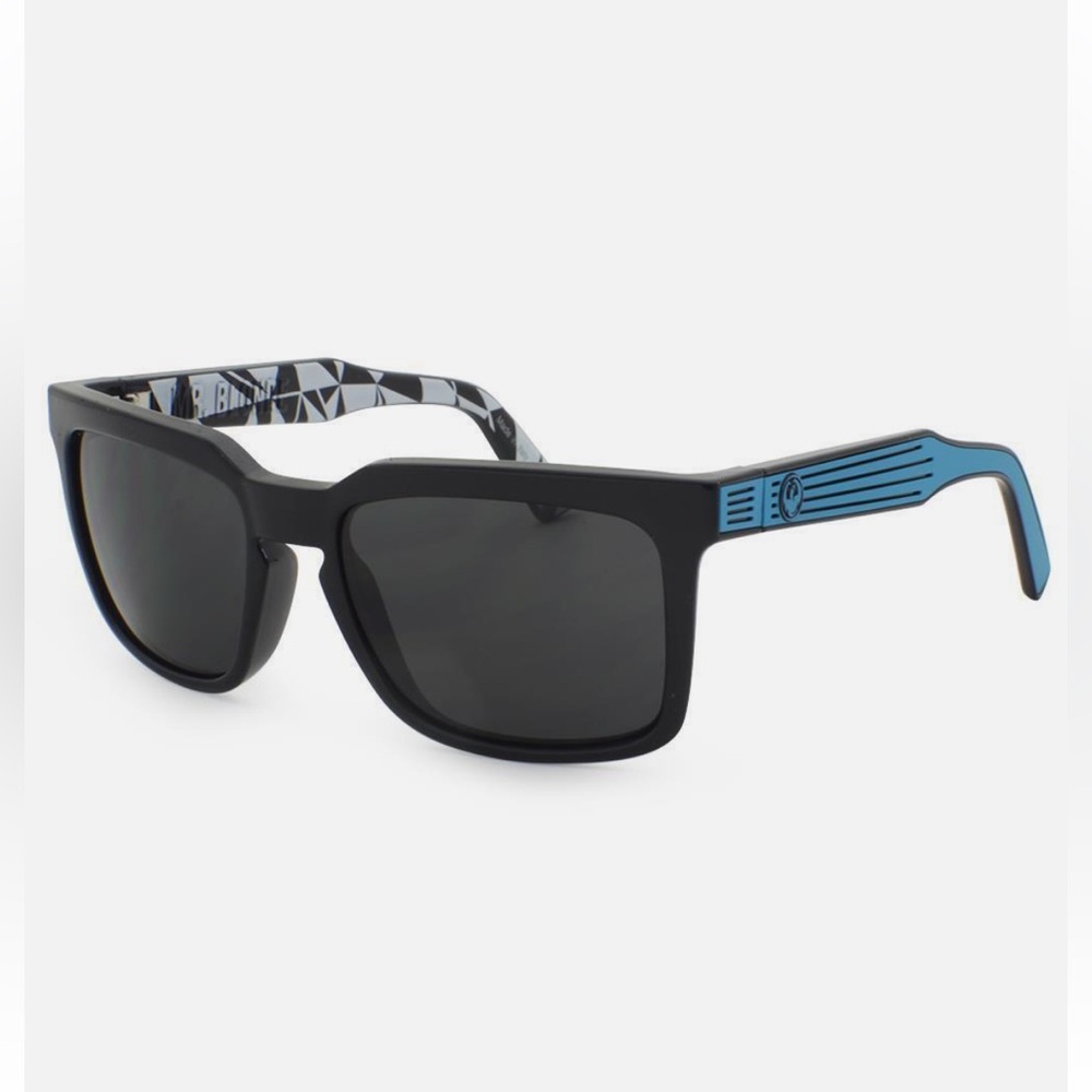 Dragon Mr Blonde Sunglasses - Black Blue Neo Geo Frame with Grey Lens 720-2318